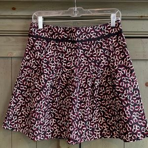 Loft | 2 Petite | Black skirt with red and white pattern